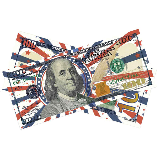 4th of July prop money bills with patriotic red white and blue design