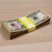 Stack of RealAged $10 prop money bills with full print detail