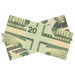 Professional $20 mis-made bill for magic tricks and illusion shows