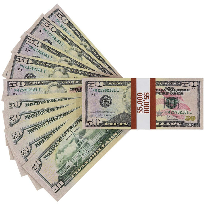 $5,000 Full Print New Series Prop Money Stack - Prop Money Inc.
