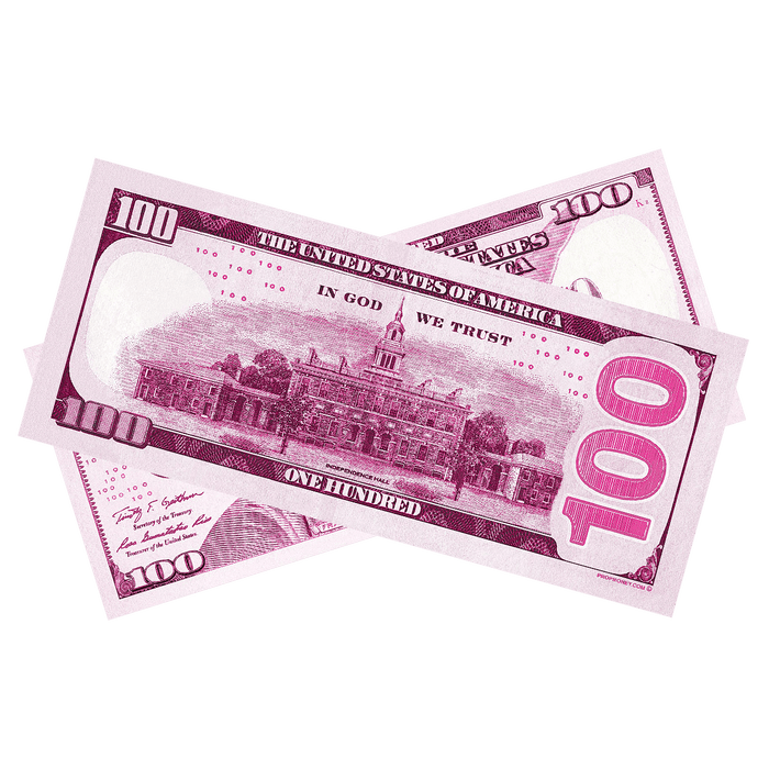 Pink novelty money bills for parties gifts photography and creative projects